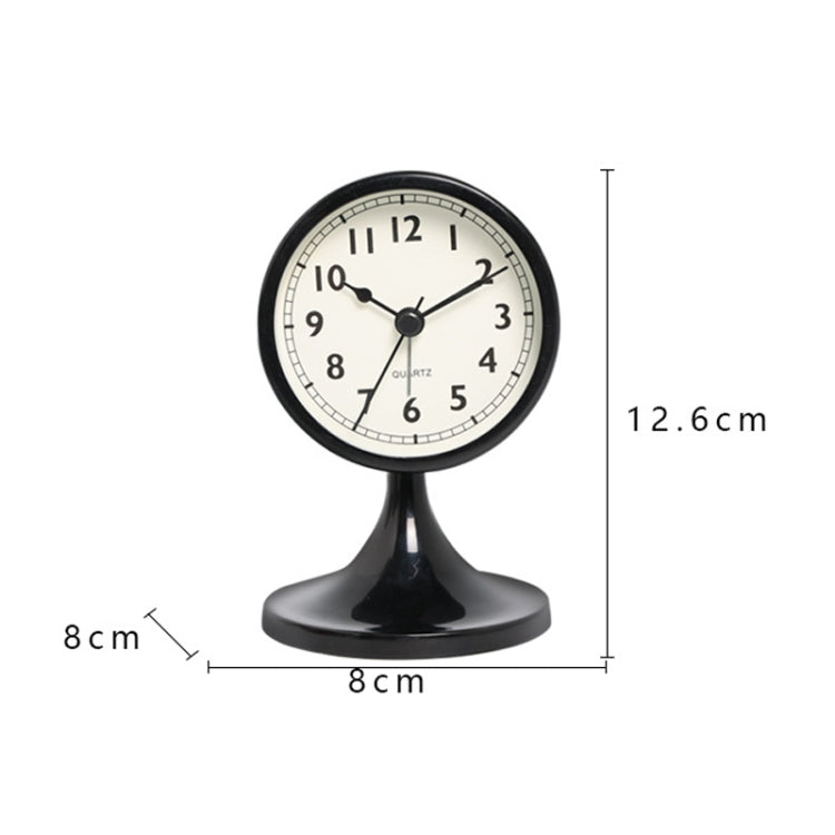 Metal Retro Silent Table Alarm Clock Student Bedside Clock With Night Light(Black) - free shipping - PMc TechLife - Order now!