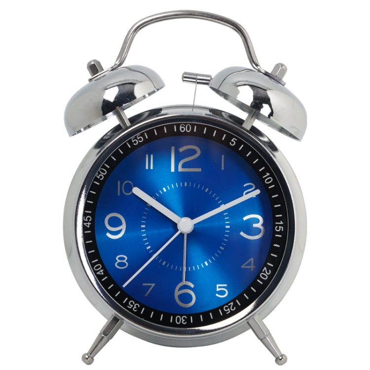 4.5 Inch Electroplated Metal Ring Bell Alarm Clock Quartz Clock With Night Light ?, Style: Blue - Novelty Clock by PMc TechLife | Online Shopping South Africa | PMc TechLife | Buy Now Pay Later Mobicred