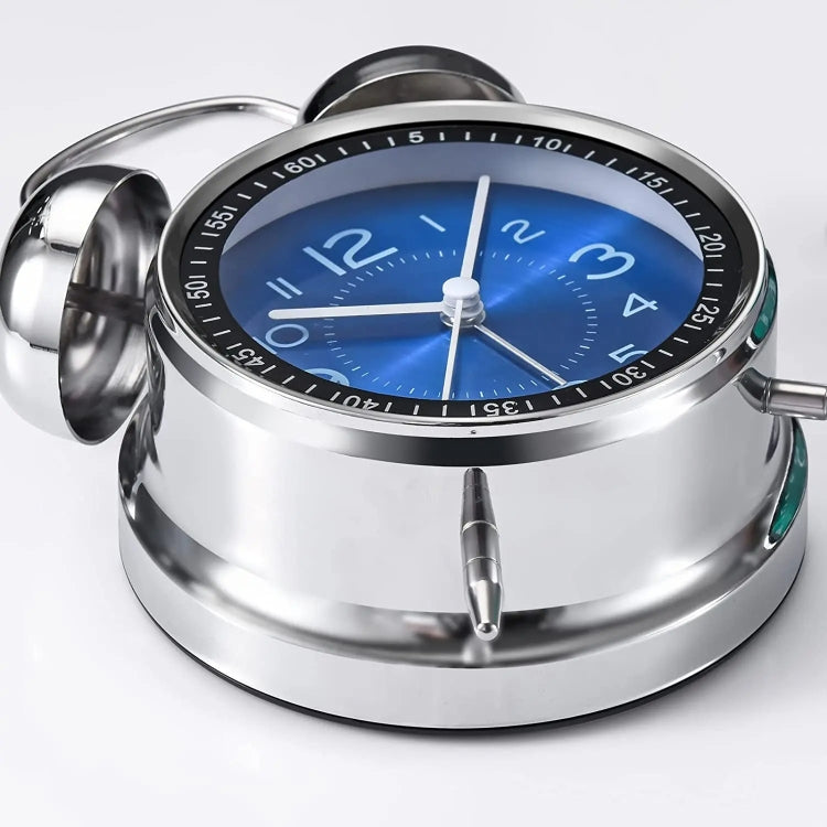 4.5 Inch Electroplated Metal Ring Bell Alarm Clock Quartz Clock With Night Light ?, Style: Blue - Novelty Clock by PMc TechLife | Online Shopping South Africa | PMc TechLife | Buy Now Pay Later Mobicred