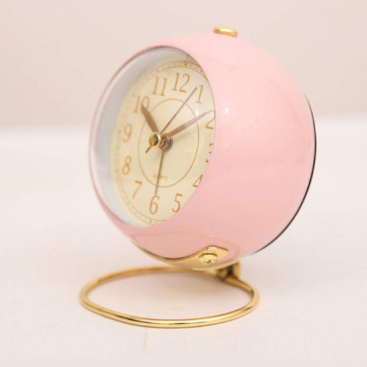 Round Metal Clock Silent Children Electronic Alarm Clock with Light(Pink) - Novelty Clock by PMc TechLife | Online Shopping South Africa | PMc TechLife | Buy Now Pay Later Mobicred