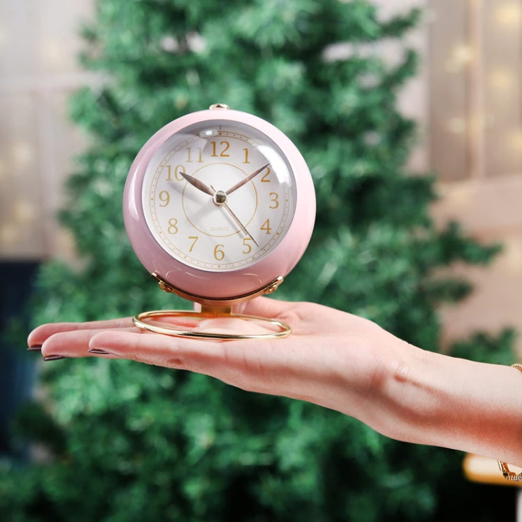 Round Metal Clock Silent Children Electronic Alarm Clock with Light(Pink) - Novelty Clock by PMc TechLife | Online Shopping South Africa | PMc TechLife | Buy Now Pay Later Mobicred