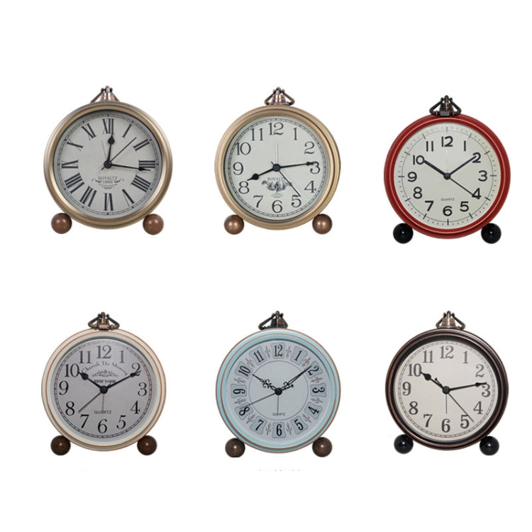 Retro Iron Alarm Clock Simple Desktop Quartz Clock, Style: Light Blue - Novelty Clock by PMc TechLife | Online Shopping South Africa | PMc TechLife | Buy Now Pay Later Mobicred