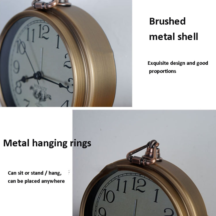 Retro Iron Alarm Clock Simple Desktop Quartz Clock, Style: Dark Red - free shipping - PMc TechLife - Order now!