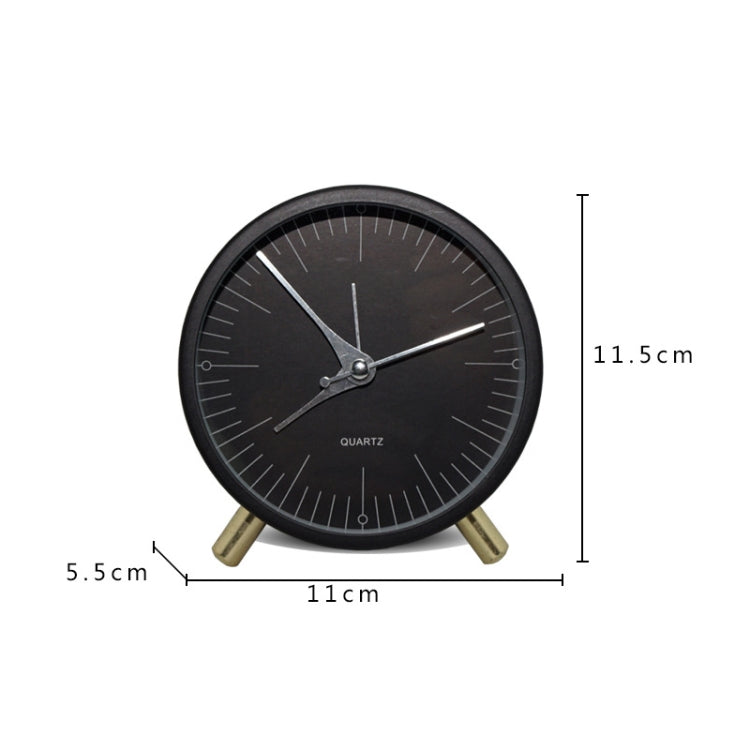 Metal Quartz Alarm Clock Simple Silent Desktop Round Pointer Living Room Clock(Black) - Novelty Clock by PMc TechLife | Online Shopping South Africa | PMc TechLife | Buy Now Pay Later Mobicred