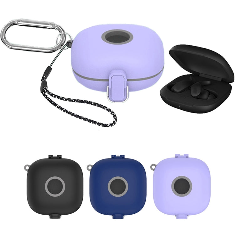 For Beats Fit Pro Switch Type Anti-fall Earphone Protective Case with Buckle Lanyard(Purple) - Other Case by PMC Jewellery | Online Shopping South Africa | PMC Jewellery | Buy Now Pay Later Mobicred