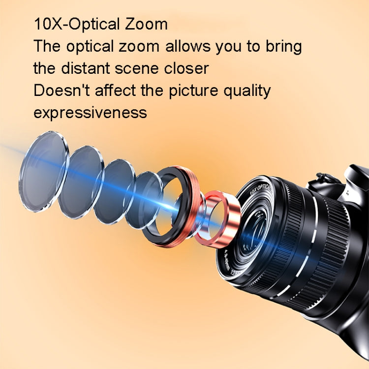 KOMERY W2 64MP 4K 3 Inch Screen 10X Optical Zoom+4X Digital Zoom Camera(Package One) - Video Cameras by KOMERY | Online Shopping South Africa | PMC TechLife | Buy Now Pay Later Mobicred