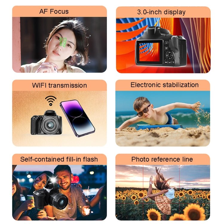 KOMERY W2 64MP 4K 3 Inch Screen 10X Optical Zoom+4X Digital Zoom Camera(Package One) - Video Cameras by KOMERY | Online Shopping South Africa | PMC TechLife | Buy Now Pay Later Mobicred