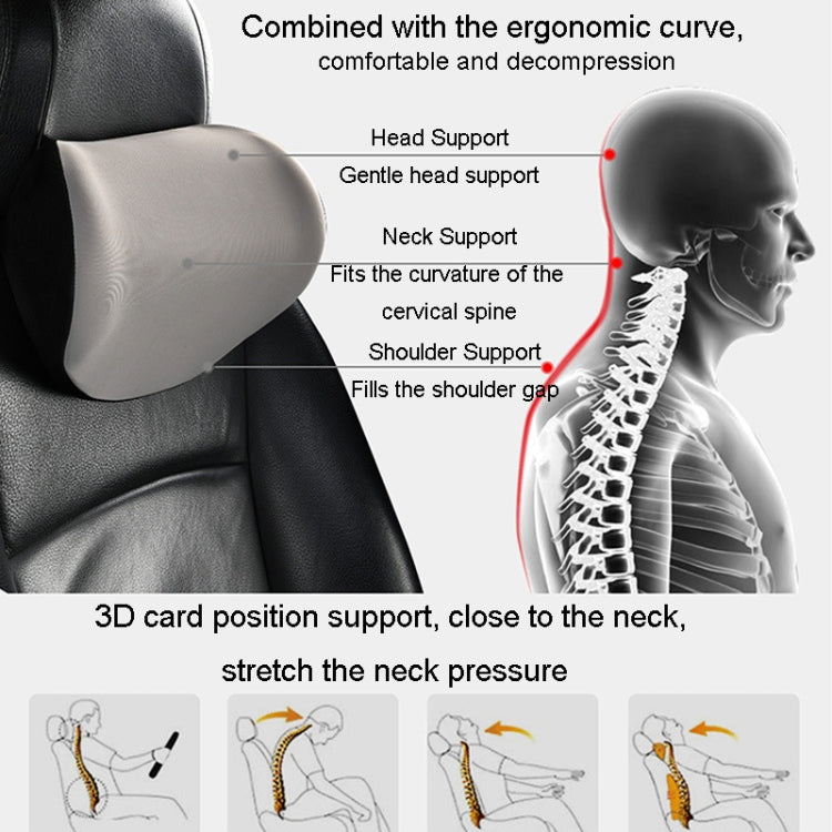 Car Memory Foam Neck Pillow Car Neck Rest Silk Pillow Car Seat Cervical Cushion, Style: Headrest Gray - Seat Accessories by PMC TechLife | Online Shopping South Africa | PMC TechLife | Buy Now Pay Later Mobicred