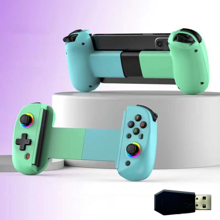 D8 Mobile Phone Stretch Band Light Gamepad Dual Hall Wireless Bluetooth Somatic Vibration Grip for PC / Android / IOS / Tablet / PS3 / PS4 / Switch, Color: Green Blue+Receiver - free shipping - PMC Jewellery - Order now!