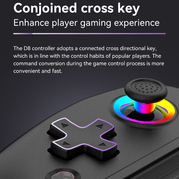 D8 Mobile Phone Stretch Band Light Gamepad Dual Hall Wireless Bluetooth Somatic Vibration Grip for PC / Android / IOS / Tablet / PS3 / PS4 / Switch, Color: Black - Gamepads by PMC TechLife | Online Shopping South Africa | PMC TechLife | Buy Now Pay Later Mobicred