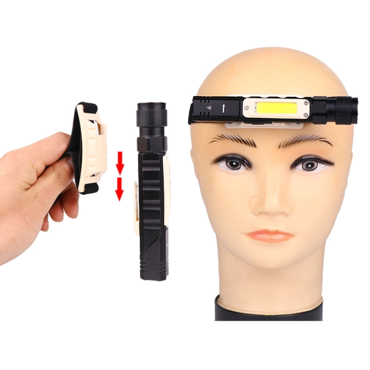 XPG+COB Red White Light USB Rechargeable Folding Strong Light Flashlight, Style: 3189B Small With Headlight Belt - Headlamp by PMc TechLife | Online Shopping South Africa | PMc TechLife | Buy Now Pay Later Mobicred