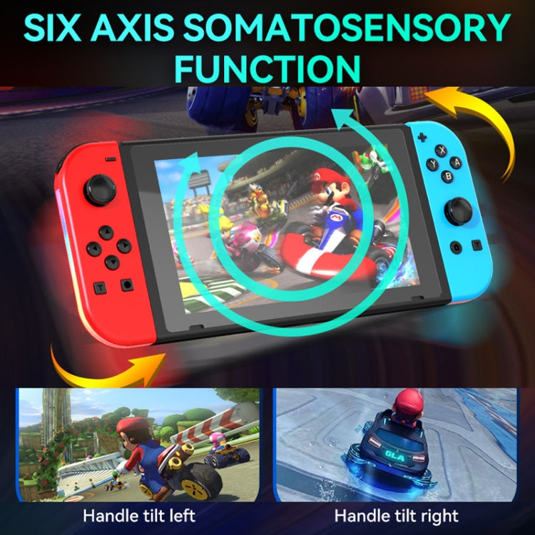 JOY-02 Gaming Left And Right Handle With RGB Lights Body Feel Bluetooth Gamepad For Switch / Switch OLED / Switch Pro / Switch Lite / Switch Joycon(Blue Red) - free shipping - PMC Jewellery - Order now!