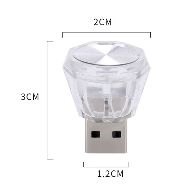 Car Diamond Model USB Ambient Light Charge-Free Plug And Play LED Decorative Lights(Colorful) - Atmosphere lights by PMC TechLife | Online Shopping South Africa | PMC TechLife | Buy Now Pay Later Mobicred