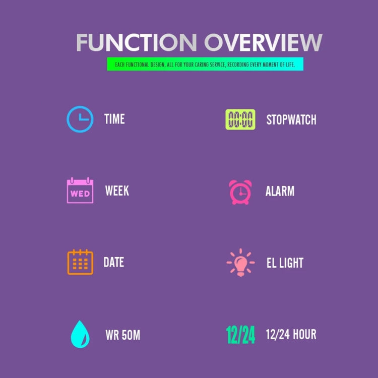 SKMEI 1698 50m Waterproof Multifunctional Sports Square Pin Buckle Luminous Digital Watch(Transparent) - free shipping - PMC TechLife - Order now!