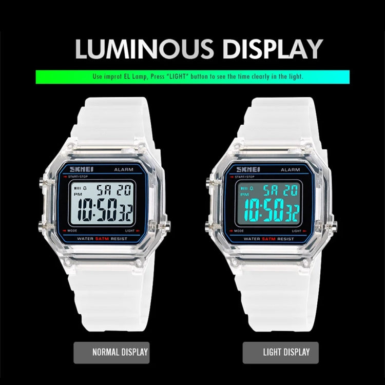 SKMEI 1698 50m Waterproof Multifunctional Sports Square Pin Buckle Luminous Digital Watch(Black Black) - free shipping - PMC TechLife - Order now!