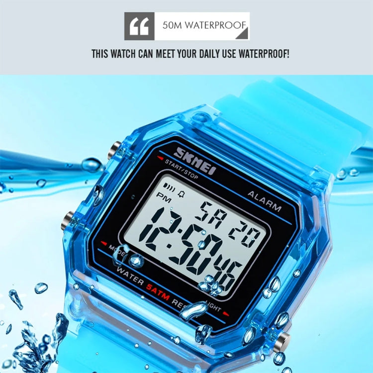 SKMEI 1698 50m Waterproof Multifunctional Sports Square Pin Buckle Luminous Digital Watch(Black Black) - free shipping - PMC TechLife - Order now!
