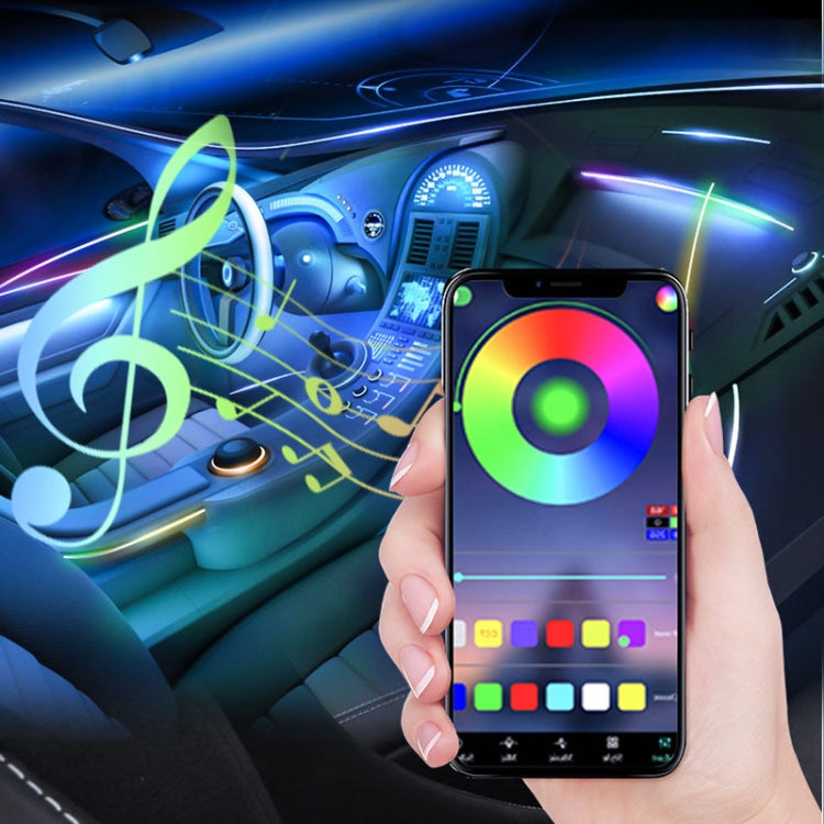 Car Interior Fiber Optic Cold Light RGB Ambient Lamp Center Phantom Footwell Atmosphere Lights, Style: One To One 110cm(Colorful Double Control) - Atmosphere lights by PMC TechLife | Online Shopping South Africa | PMC TechLife | Buy Now Pay Later Mobicred