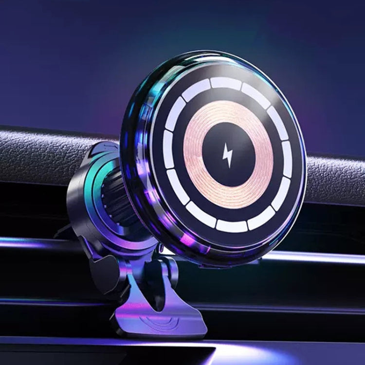 For iPhone Magsafe Magnetic Car Wireless Charger Phone Holder Light Emitting Wireless Charger, Style:  Pickup RGB Light - free shipping - PMC TechLife - Order now!