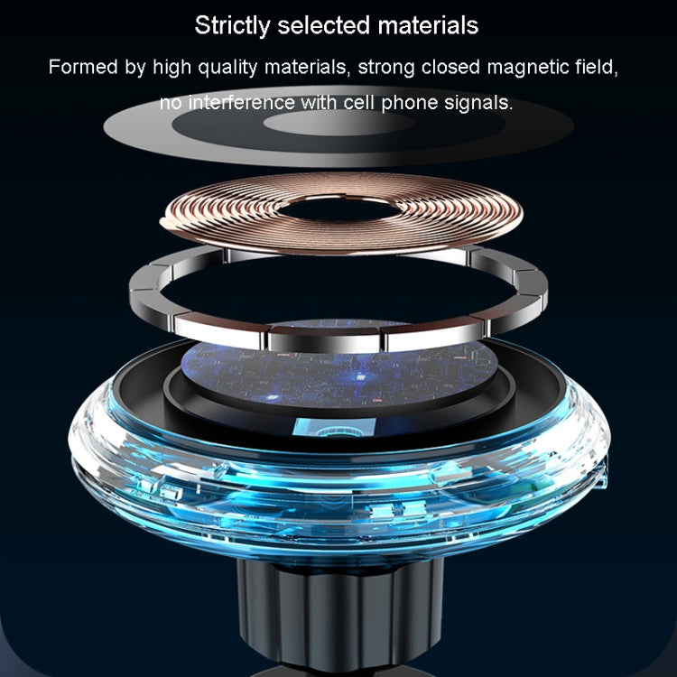 For iPhone Magsafe Magnetic Car Wireless Charger Phone Holder Light Emitting Wireless Charger, Style: Ice Blue Breathe Light - Wireless Charger Holders by PMC TechLife | Online Shopping South Africa | PMC TechLife | Buy Now Pay Later Mobicred