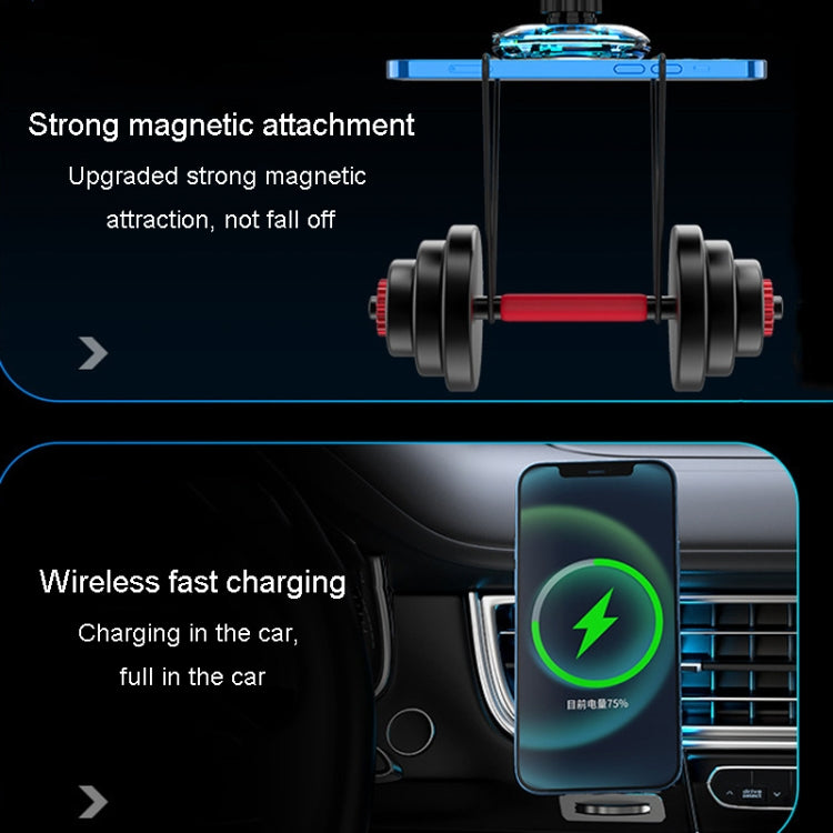 For iPhone Magsafe Magnetic Car Wireless Charger Phone Holder Light Emitting Wireless Charger, Style: Ice Blue Breathe Light - Wireless Charger Holders by PMC TechLife | Online Shopping South Africa | PMC TechLife | Buy Now Pay Later Mobicred