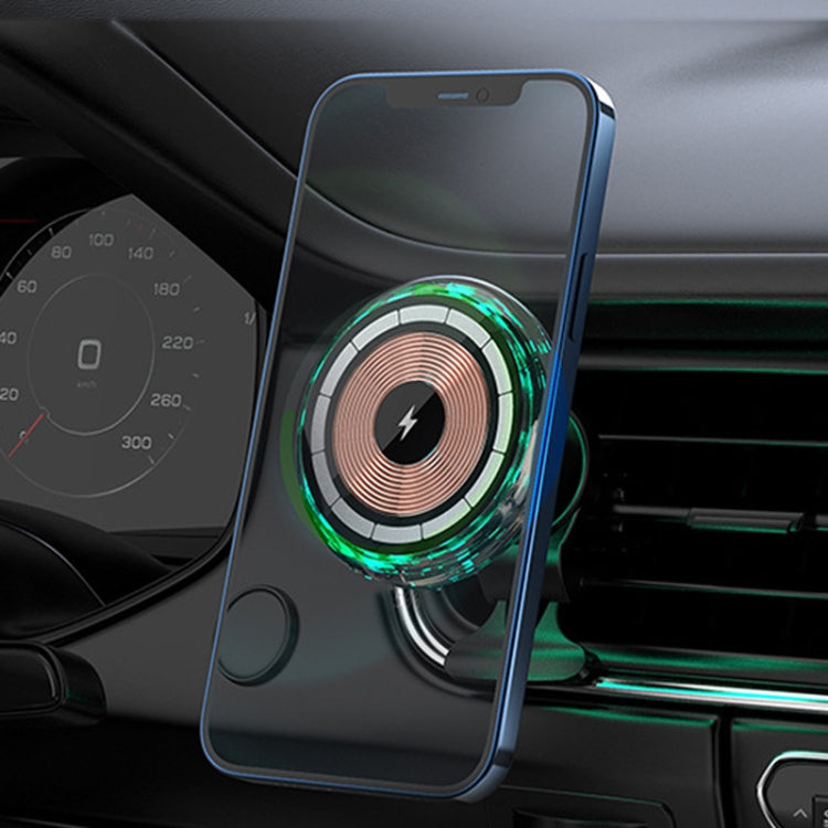 For iPhone Magsafe Magnetic Car Wireless Charger Phone Holder Light Emitting Wireless Charger, Style:  Pickup RGB Light - free shipping - PMC TechLife - Order now!