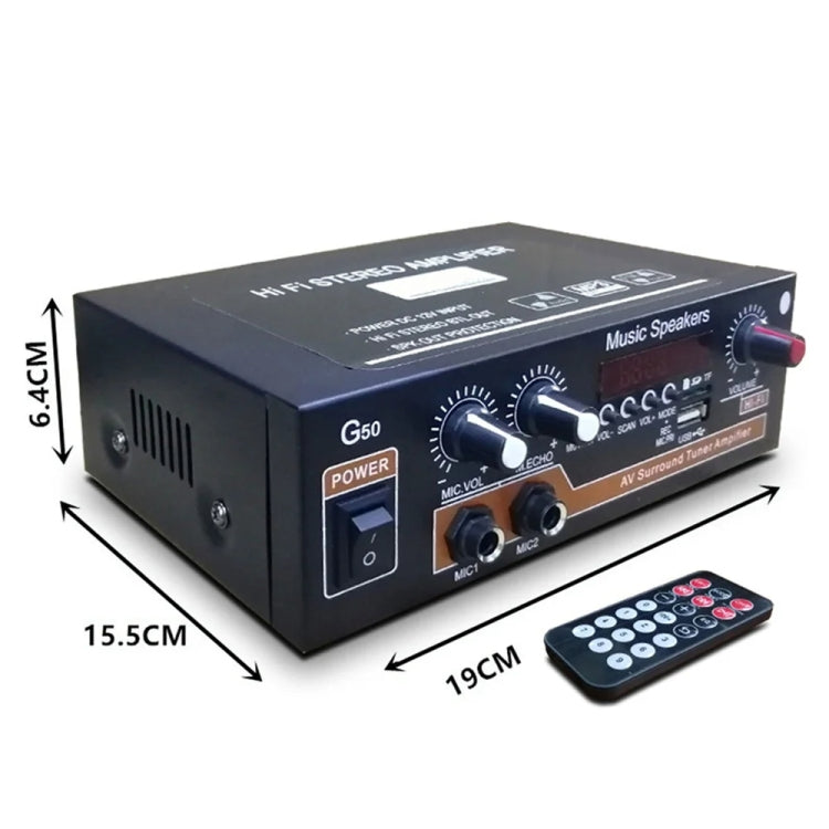 Bluetooth Built-in Recording Microphone USB Flash Drive Digital Dual-purpose Power Amplifier(US Plug 110V) - Car Amplifiers by PMC TechLife | Online Shopping South Africa | PMC TechLife | Buy Now Pay Later Mobicred