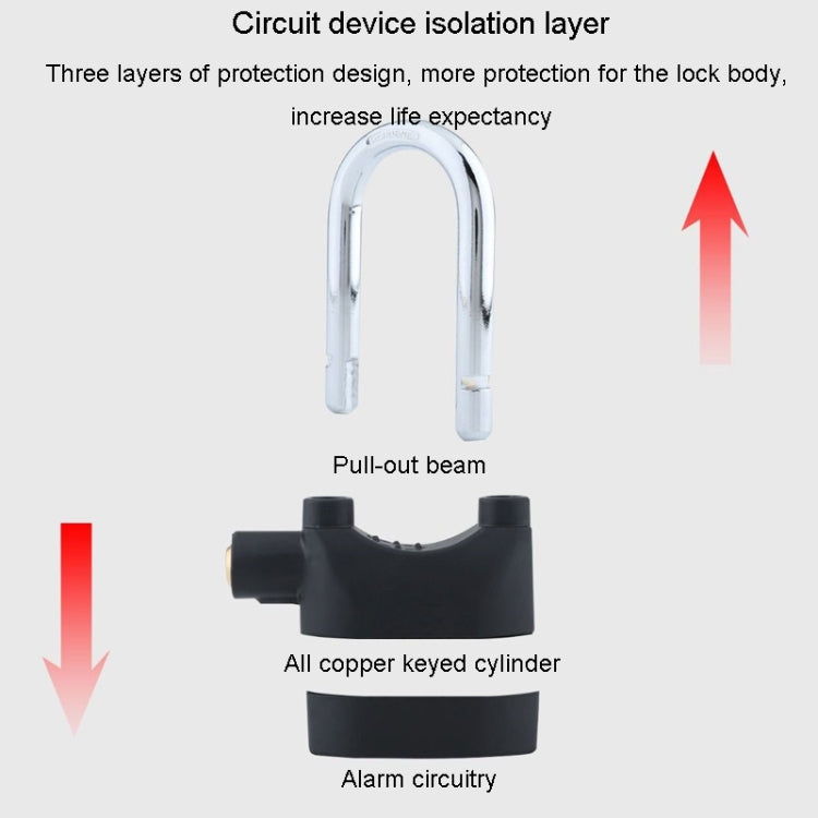 Long Beam Model Outdoor Door Anti-Theft Alarm Lock Waterproof Anti-Pick Motorcycle Bicycle Padlock - Theft Protection by PMC TechLife | Online Shopping South Africa | PMC TechLife | Buy Now Pay Later Mobicred