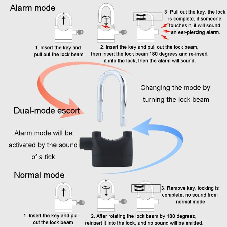 Short Beam Model Outdoor Door Anti-Theft Alarm Lock Waterproof Anti-Pick Motorcycle Bicycle Padlock - Theft Protection by PMC TechLife | Online Shopping South Africa | PMC TechLife | Buy Now Pay Later Mobicred