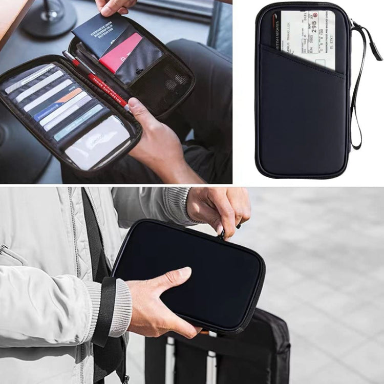 RFID Anti-Theft Certificate Storage Package Oxford Cloth Handheld Travel Passport Card Bag(Black) - Antimagnetic RFID Package by PMC TechLife | Online Shopping South Africa | PMC TechLife