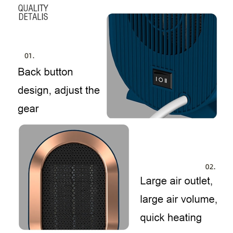 Small Desktop Electric Heater Home PTC Instant Energy-saving Heater, Spec: UK Plug(White) - Electric Heaters by PMC TechLife | Online Shopping South Africa | PMC TechLife | Buy Now Pay Later Mobicred