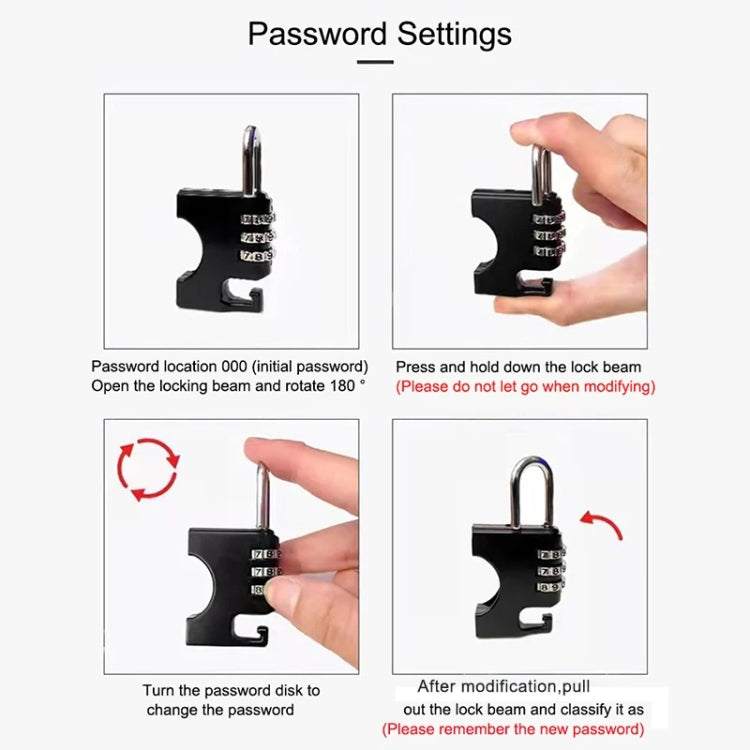 Motorcycle Helmet Anti-Theft Lock Fixed Helmet Combination Padlock, Color: Black - Theft Protection by PMC TechLife | Online Shopping South Africa | PMC TechLife | Buy Now Pay Later Mobicred