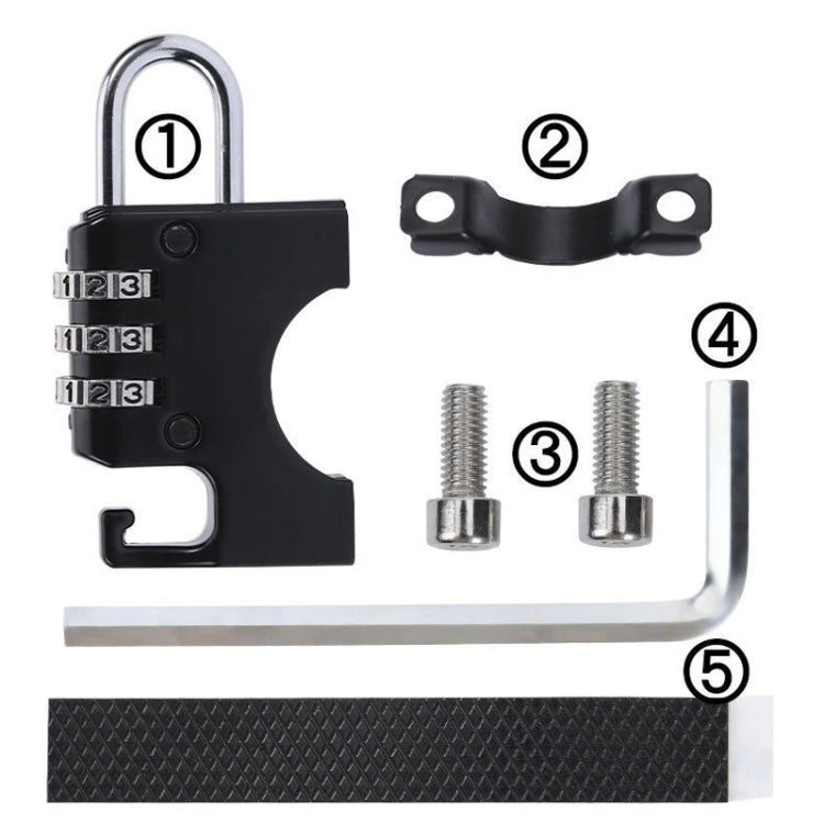 Motorcycle Helmet Anti-Theft Lock Fixed Helmet Combination Padlock, Color: Black - Theft Protection by PMC TechLife | Online Shopping South Africa | PMC TechLife | Buy Now Pay Later Mobicred