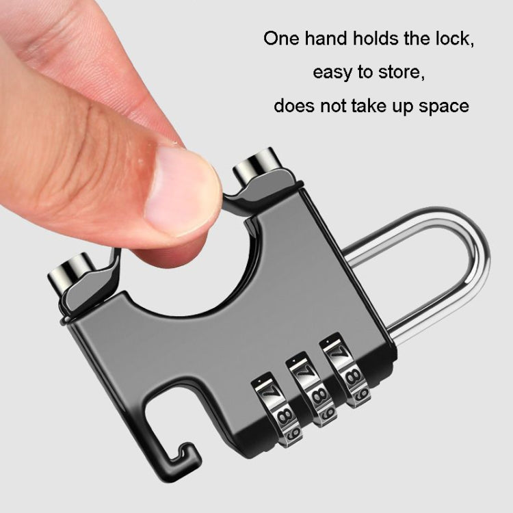 Motorcycle Helmet Anti-Theft Lock Fixed Helmet Combination Padlock, Color: Black - Theft Protection by PMC TechLife | Online Shopping South Africa | PMC TechLife | Buy Now Pay Later Mobicred