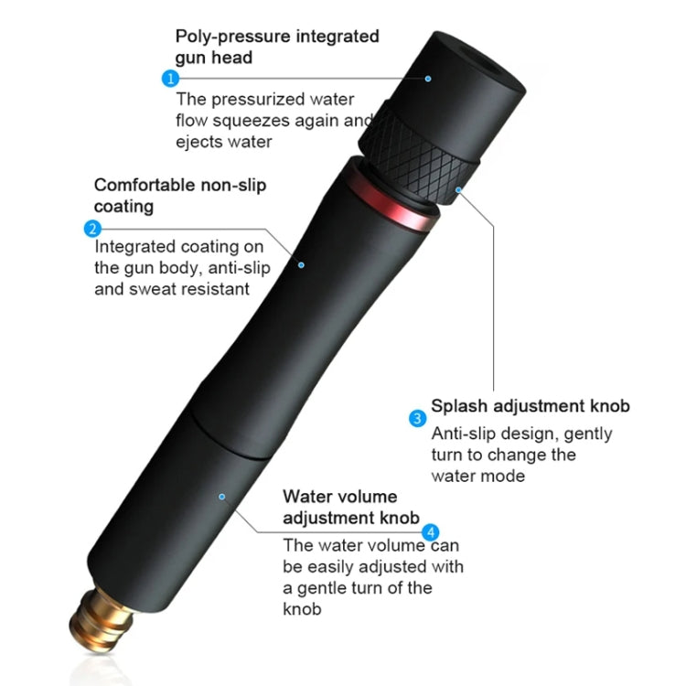 Straight Car Wash Watering Sprinkler High Pressure Garden Irrigation(Black) - Watering & Irrigation by PMC TechLife | Online Shopping South Africa | PMC TechLife | Buy Now Pay Later Mobicred