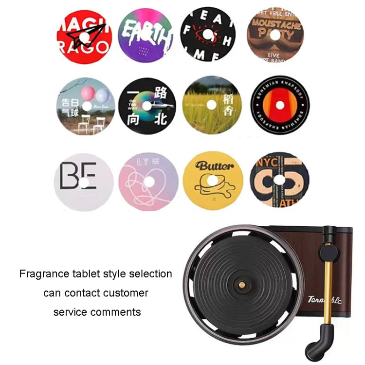 Gramophone+3pcs Refill Aroma Car Aroma Diffuser Air Vent Rotating Retro Gramophone Fragrance Diffuser Ornament - Air Freshener by PMC TechLife | Online Shopping South Africa | PMC TechLife | Buy Now Pay Later Mobicred