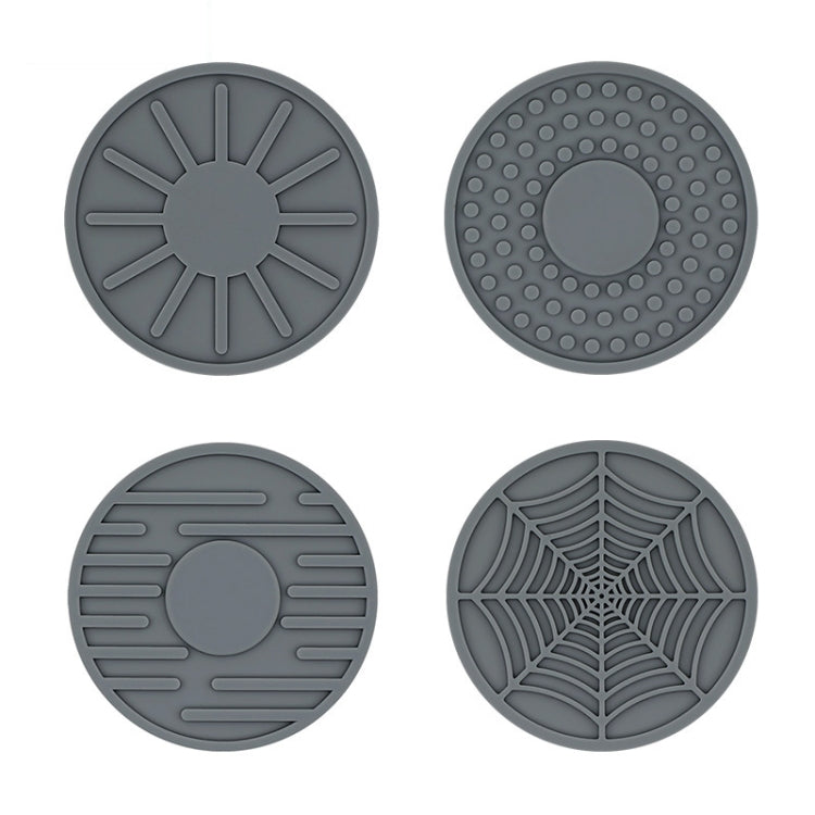 4pcs/set 6.8x0.3cm Car Anti-slip Silicone Water Coaster Storage Interior, Color: Gray - Car Drink Holders by PMC TechLife | Online Shopping South Africa | PMC TechLife | Buy Now Pay Later Mobicred