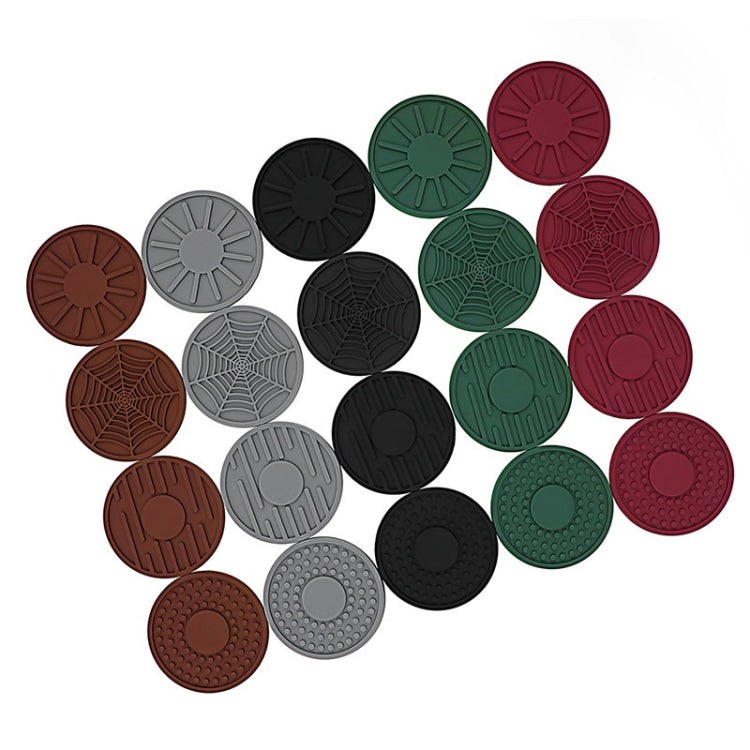 4pcs/set 6.8x0.3cm Car Anti-slip Silicone Water Coaster Storage Interior, Color: Wine Red - free shipping - PMC TechLife - Order now!