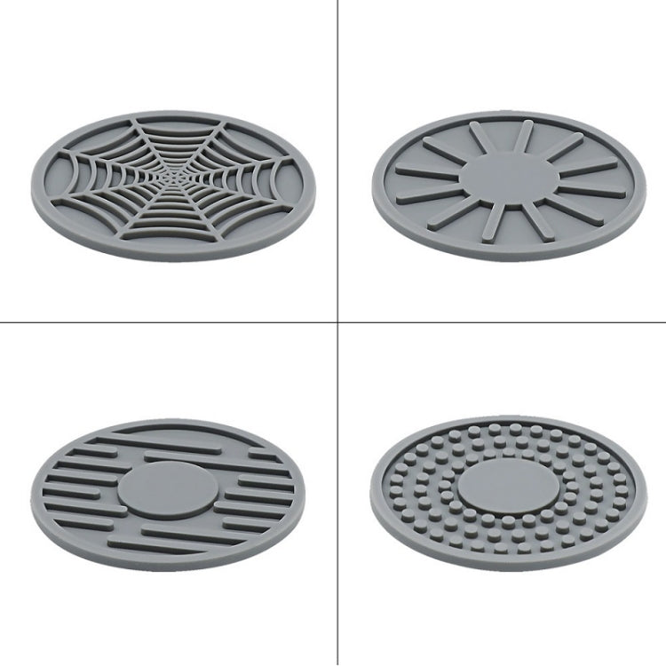 4pcs/set 6.8x0.3cm Car Anti-slip Silicone Water Coaster Storage Interior, Color: Gray - Car Drink Holders by PMC TechLife | Online Shopping South Africa | PMC TechLife | Buy Now Pay Later Mobicred