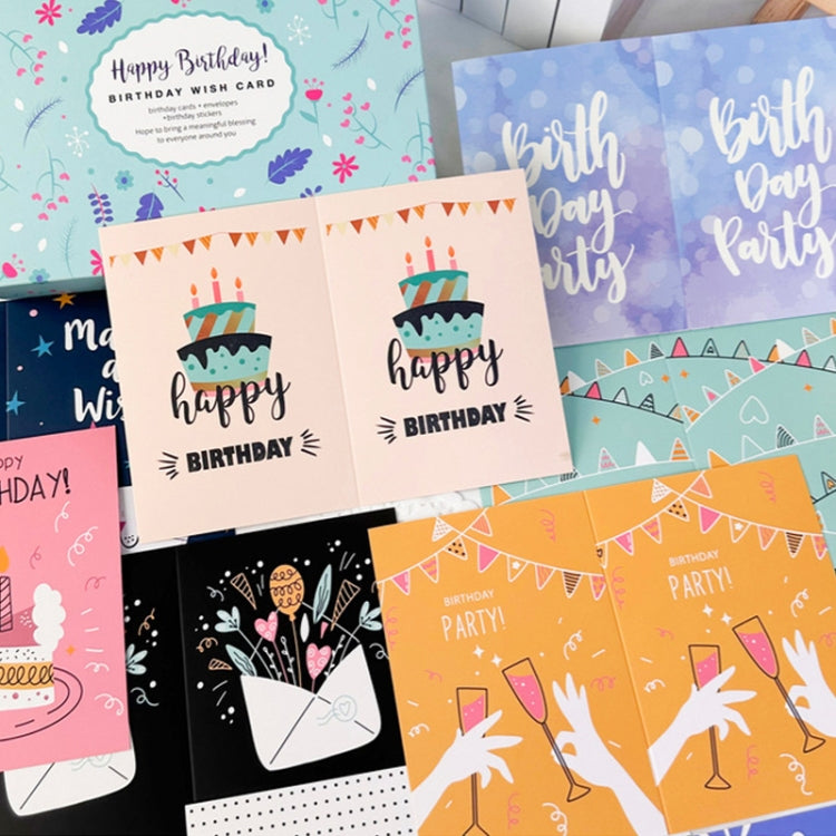 50pcs /Set Happy Birthday Greeting Card With Envelopes And Stickers Set - Cards & Invitations by PMC TechLife | Online Shopping South Africa | PMC TechLife