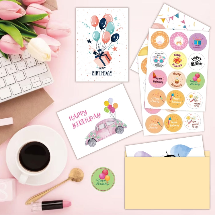 24pcs /Set Happy Birthday Greeting Card With Envelopes And Stickers Set(KP002) - Cards & Invitations by PMC TechLife | Online Shopping South Africa | PMC TechLife