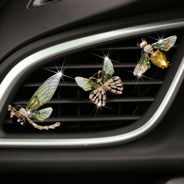 3pcs/set Metal Butterfly Dragonfly Bee Car Air Vent Aromatherapy Decorative Clip(Green) - Air Freshener by PMC TechLife | Online Shopping South Africa | PMC TechLife | Buy Now Pay Later Mobicred