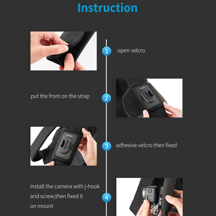 TELESIN Backpack Shoulder Strap Bracket Mount for GoPro Hero / Insta360 /  SJCAM / DJI Action Accessories, Spec: Only Strap Mount - Backpack Clip by TELESIN | Online Shopping South Africa | PMC TechLife | Buy Now Pay Later Mobicred
