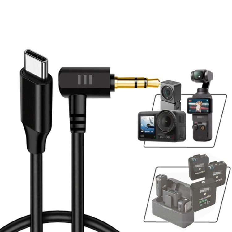 USB-C / Type-C To 3.5mm Male TRS Audio Adapter Cable For DJI Osmo Action 4 / 3 / 2 / Pocket 3(Black) - Cable & Charger by PMC TechLife | Online Shopping South Africa | PMC TechLife | Buy Now Pay Later Mobicred