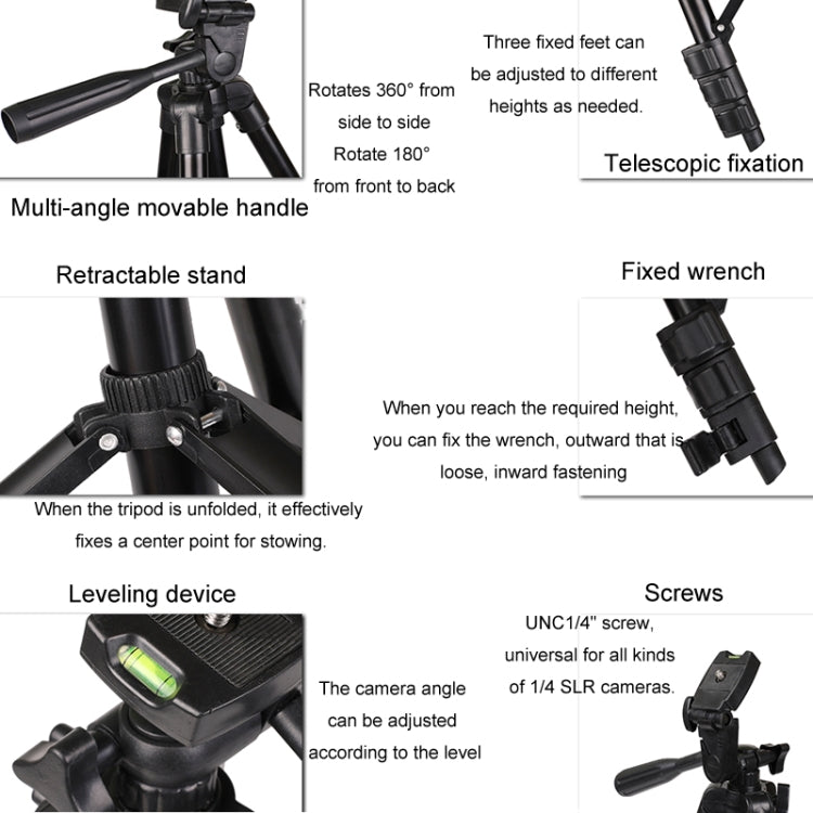 Portable Aluminum DSLR Camera Live Tripod Photography Retractable Landing Bracket, Specification: 102cm Tripod+Clip+Bag+Controller+Adaptor - Tripods by PMC TechLife | Online Shopping South Africa | PMC TechLife | Buy Now Pay Later Mobicred