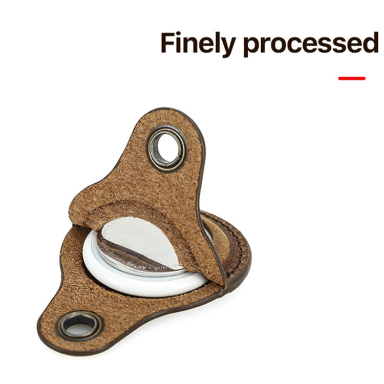For Airtag CONTACTS FAMILY CF1139 First-layer Cowhide Tracker Protective Case Pet Locator Leather Case(Red) - Key Chain Series by CONTACTS FAMILY | Online Shopping South Africa | PMc TechLife | Buy Now Pay Later Mobicred
