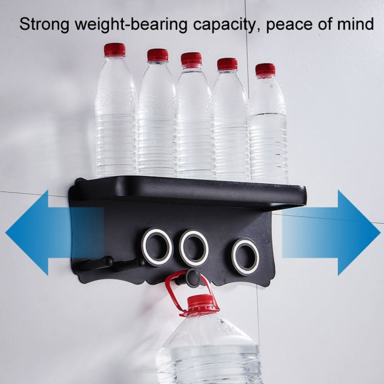 Wall Mounted Hair Dryer Holder Hole-Free Bathroom Space Aluminum Multifunctional Shelf, Style: Small Black - Shelves by PMC TechLife | Online Shopping South Africa | PMC TechLife