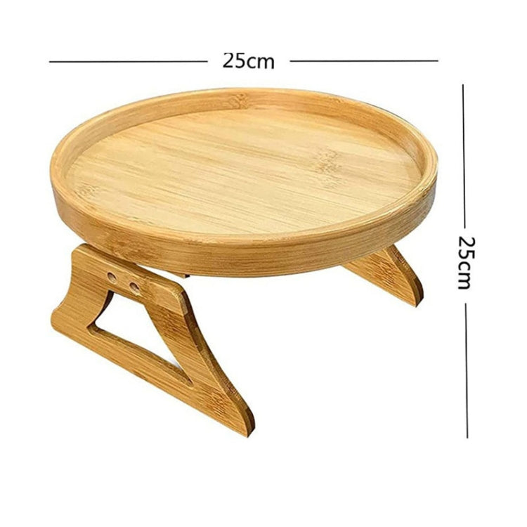 25cm Foldable Sofa Round Tray Home Couch Armrest Pallet, Style: Pine Wood - Shelf & Hooks by PMc TechLife | Online Shopping South Africa | PMc TechLife | Buy Now Pay Later Mobicred
