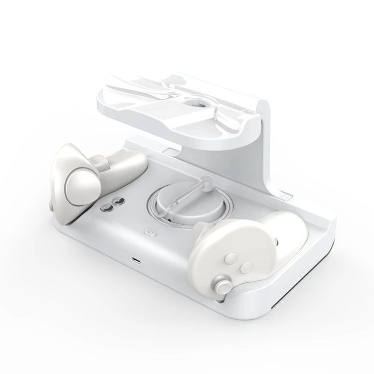 For Meta Quest 3 Headset Charging Base with Dazzle Lights VR Grip Charging Stand(White) - VR Accessories by PMC TechLife | Online Shopping South Africa | PMC TechLife | Buy Now Pay Later Mobicred