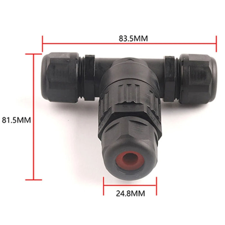 Outdoor T-Wire Terminal Block Three Pole Male And Female Docking Waterproof Connector(Black) - Connector & Plug by PMC TechLife | Online Shopping South Africa | PMC TechLife | Buy Now Pay Later Mobicred