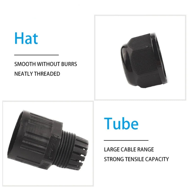 Outdoor T-Wire Terminal Block Five Pole Male And Female Docking Waterproof Connector(Black) - Connector & Plug by PMC TechLife | Online Shopping South Africa | PMC TechLife | Buy Now Pay Later Mobicred
